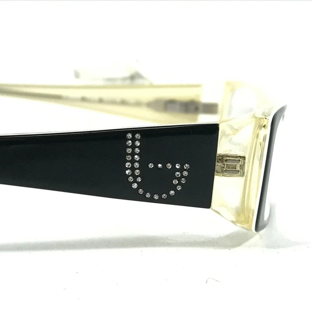 Byblos Eyeglasses Frames b386B 7539 Black Clear Rectangular Crystals 53-16-135